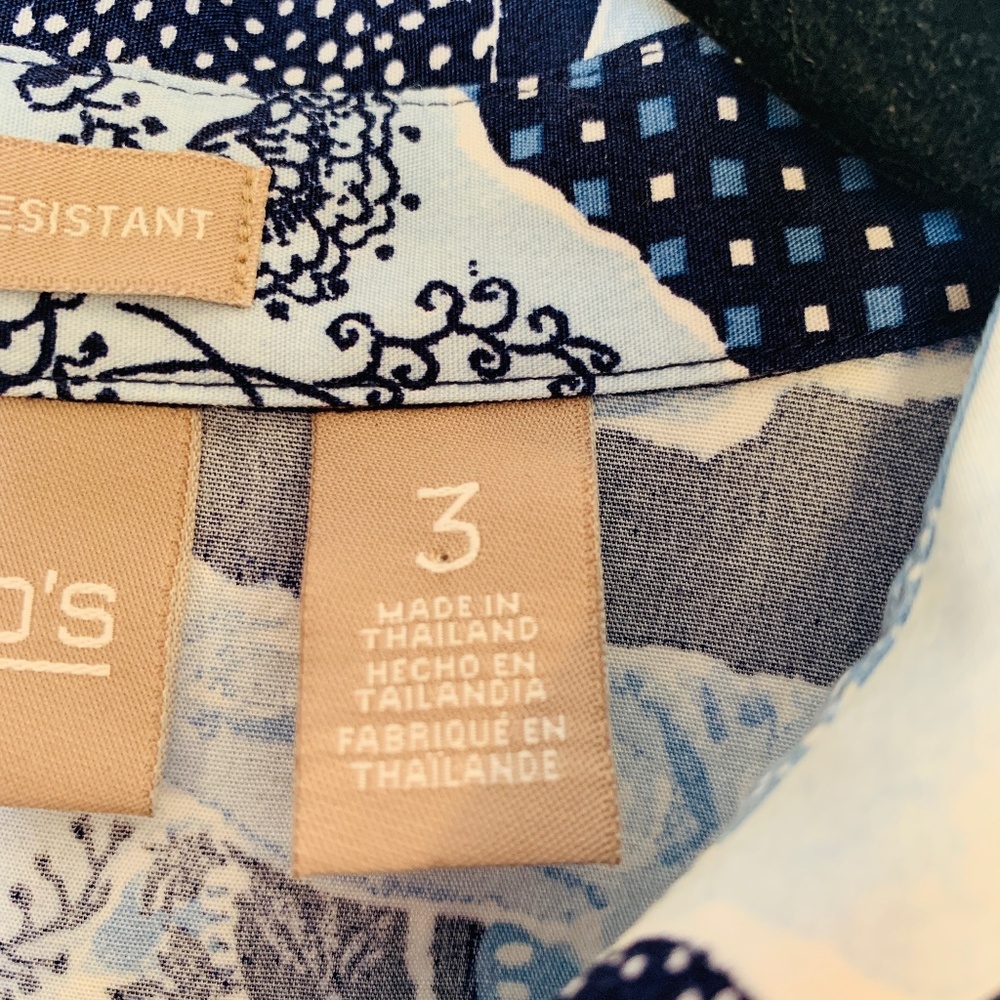 Chico's Whimsy Patchwork Button Up Shirt Size 3 =… - image 4